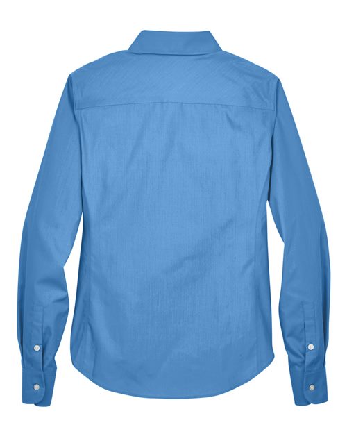 Women's Crown Collection® Broadcloth Woven Dress Shirt - French Blue Back