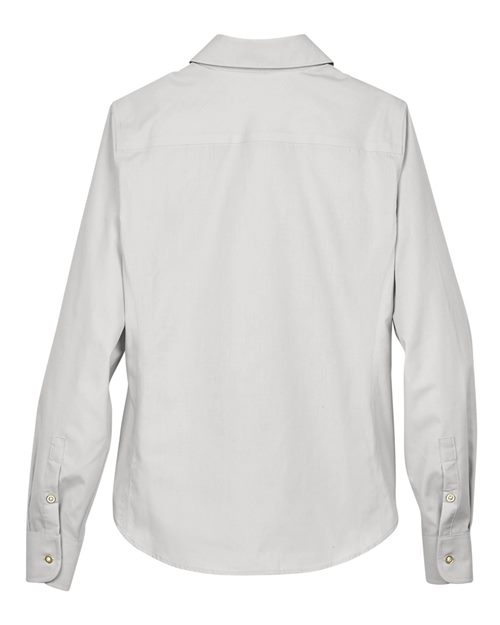 Women's Crown Collection® Broadcloth Woven Dress Shirt - Silver Back