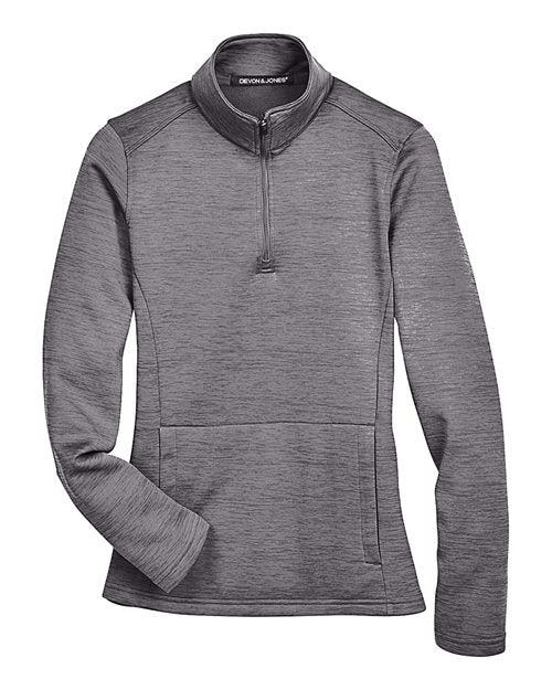 Women's Newbury Mélange Fleece Quarter-Zip Pullover - Dark Grey Heather Front