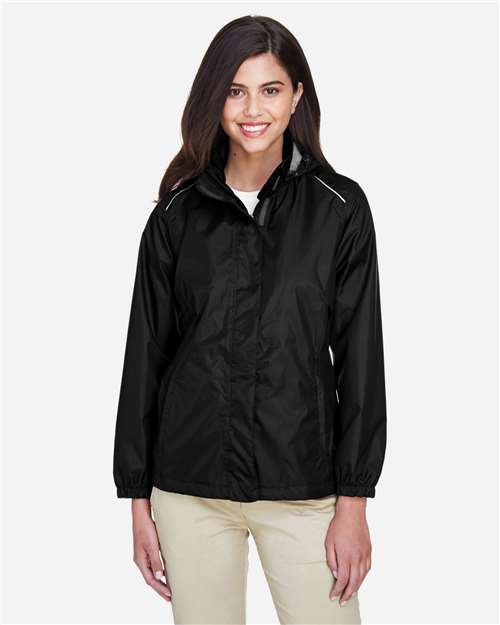 CORE365 Women's Climate Seam-Sealed Lightweight Variegated Ripstop Jacket - Model Front