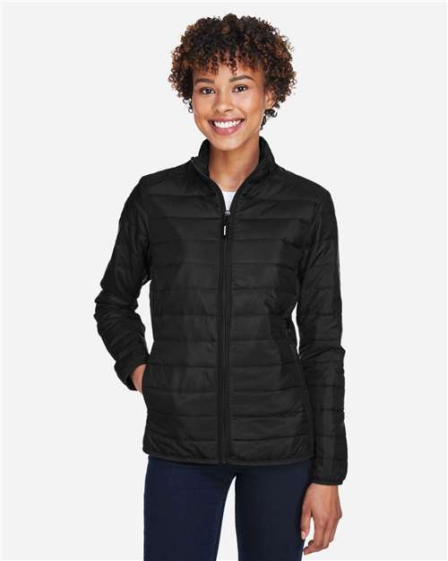 CORE365 Women's Prevail Packable Puffer Jacket - Model Front