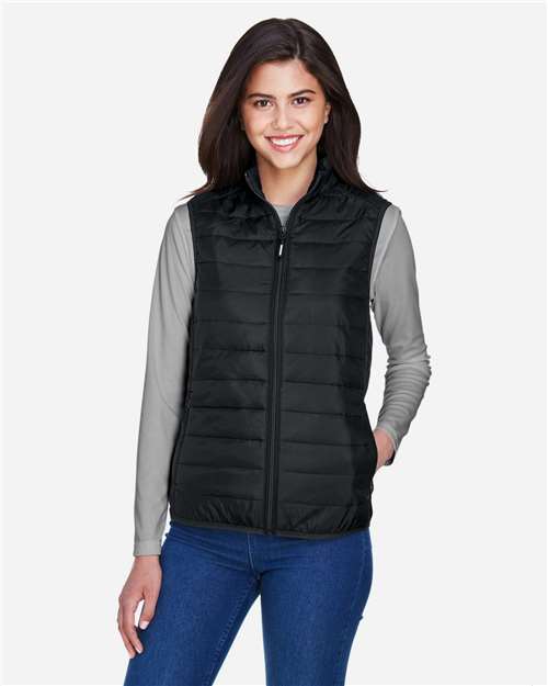 CORE365 Women's Prevail Packable Puffer Vest - Model Front