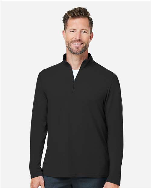 Devon & Jones Men's Raleigh Stretch Quarter-Zip Pullover - Model Front