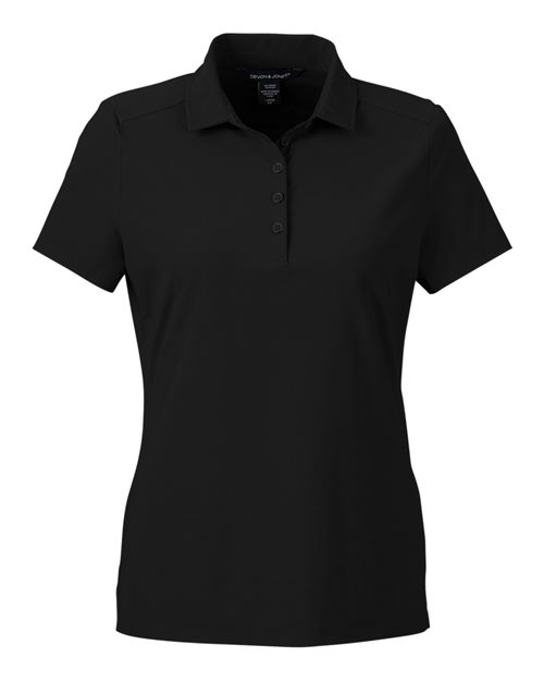 Women's CrownLux Performance® Windsor Welded Polo - Black Front