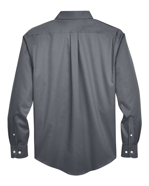 Men's Tall Crown Collection® Solid Stretch Twill Woven Dress Shirt - Graphite Back