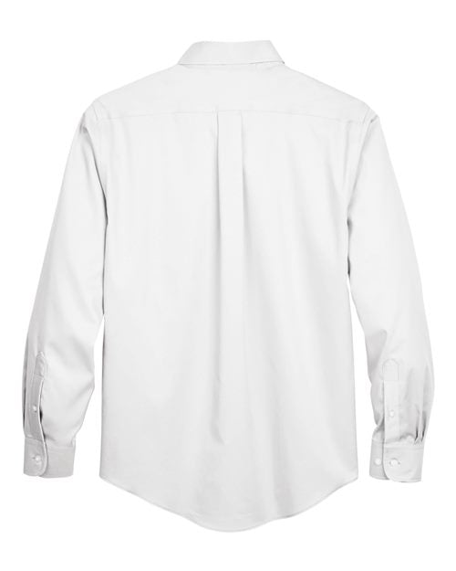Men's Tall Crown Collection® Solid Stretch Twill Woven Dress Shirt - White Back