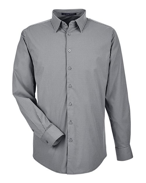 Men's CrownLux Performance® Tonal Mini Check Woven Dress Shirt - Graphite Front