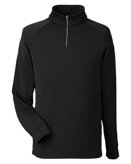 Unisex Fusion ChromaSoft™ Fleece Quarter-Zip Pullover - Black Front