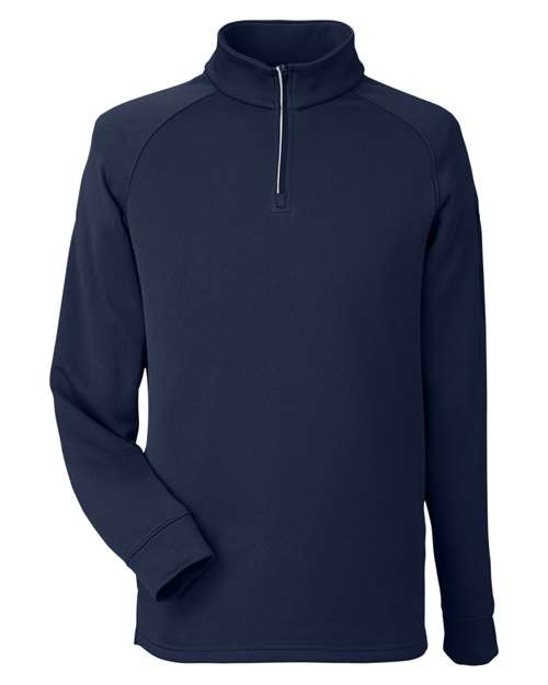 Unisex Fusion ChromaSoft™ Fleece Quarter-Zip Pullover - Classic Navy Front
