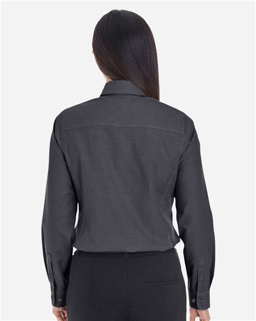 Women's Crown Collection® Royal Dobby Woven Dress Shirt - Black Back