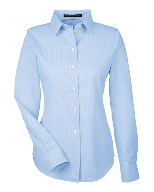 Women's Crown Collection® Royal Dobby Woven Dress Shirt - French Blue Front