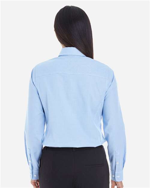 Women's Crown Collection® Royal Dobby Woven Dress Shirt - French Blue Back