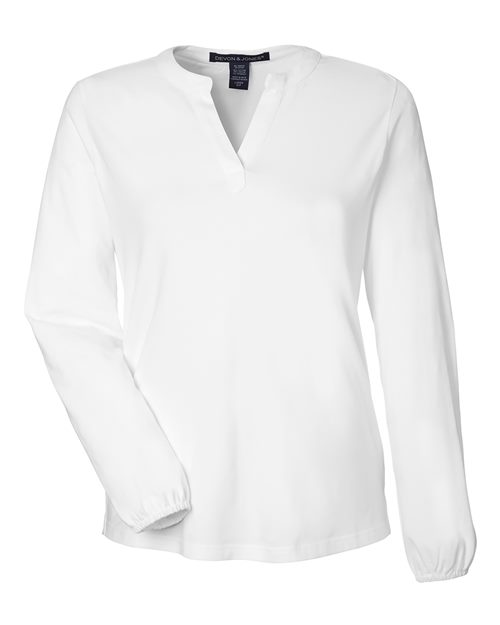 Women's Raleigh Half-Placket Knit Top - White Front