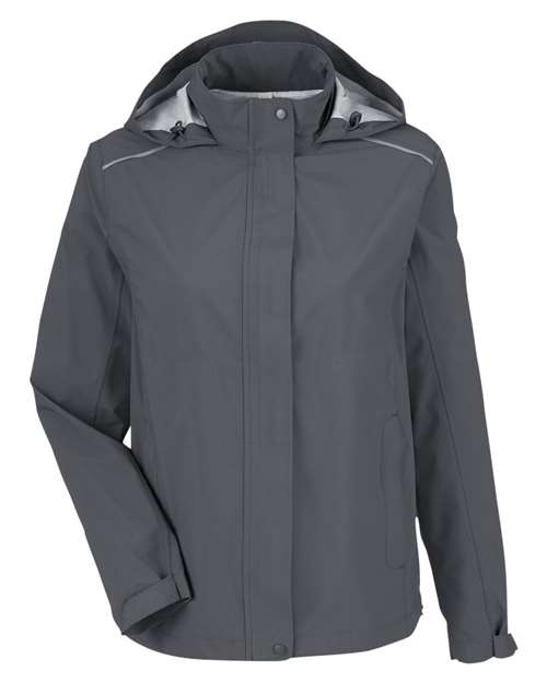 Women's Packable Rain Jacket - Carbon Front