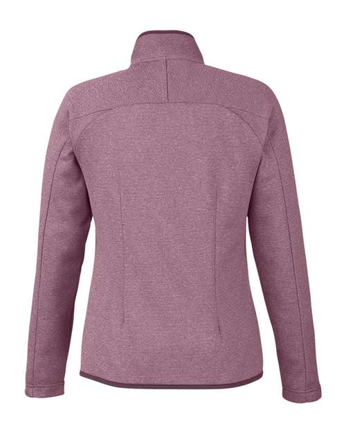 Women's Venture Heathered Stripe Full-Zip Jacket - Burgundy/ White Back