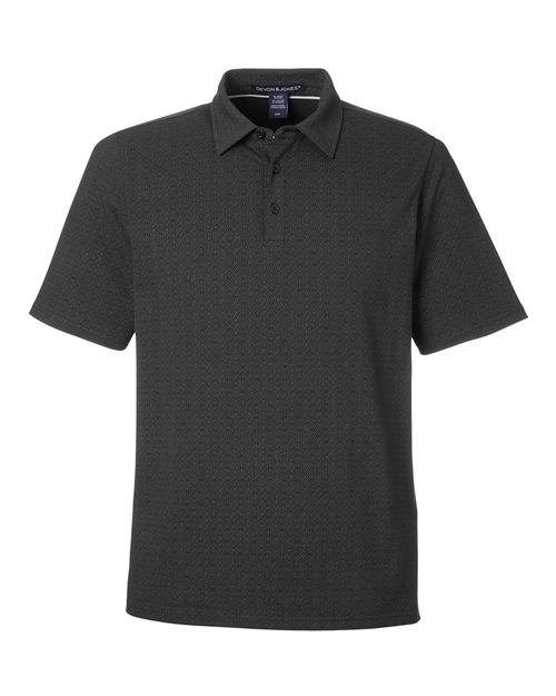 Men's Crownlux Performance® Geo Polo - Black/ Graphite Front