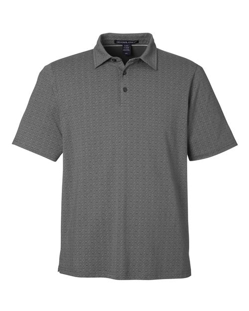 Men's Crownlux Performance® Geo Polo - Graphite/ Silver Front