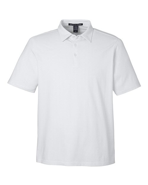 Men's Crownlux Performance® Geo Polo - White/ Silver Front