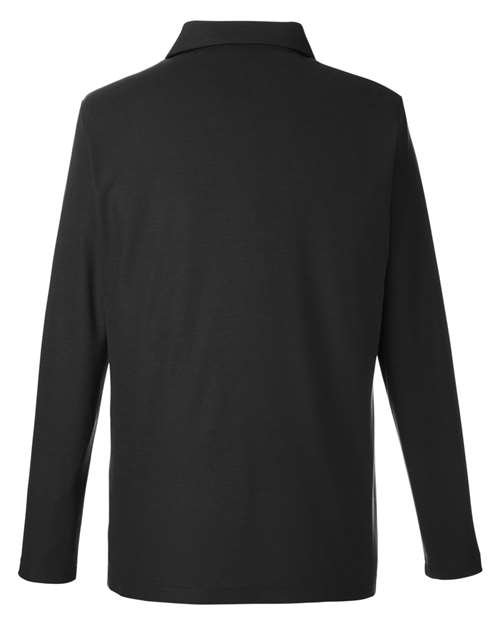Men's Fusion ChromaSoft™ Long Sleeve Pique Polo - Black Back