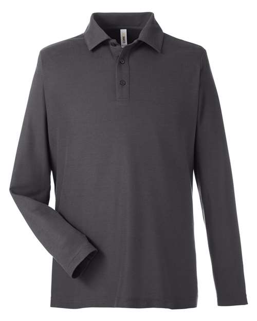 Men's Fusion ChromaSoft™ Long Sleeve Pique Polo - Carbon Front