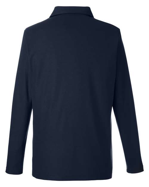 Men's Fusion ChromaSoft™ Long Sleeve Pique Polo - Classic Navy Back