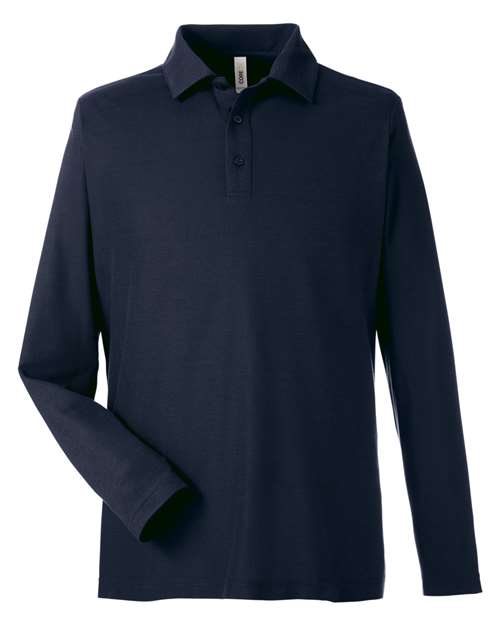 Men's Fusion ChromaSoft™ Long Sleeve Pique Polo - Classic Navy Front