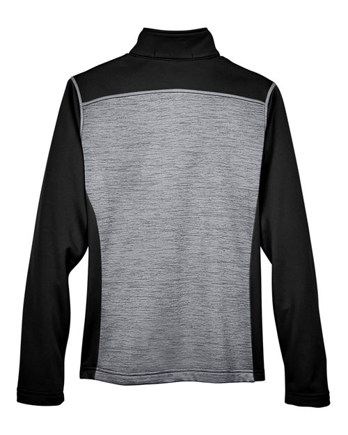 Women's Newbury Colorblock Mélange Fleece Full-Zip Jacket - Black Heather/ Dark Grey Heather Back