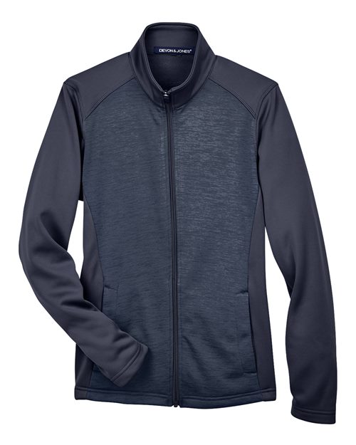 Women's Newbury Colorblock Mélange Fleece Full-Zip Jacket - Navy/ Navy Heather Front