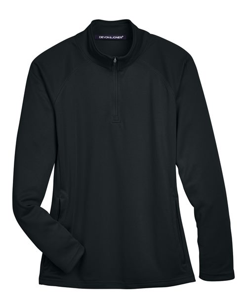 Women's Stretch Tech-Shell® Compass Quarter-Zip Pullover - Black Front
