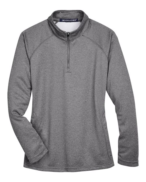 Women's Stretch Tech-Shell® Compass Quarter-Zip Pullover - Dark Grey Heather Front