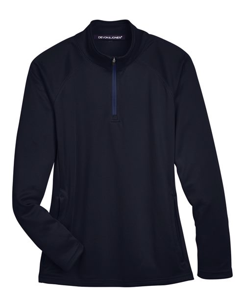 Women's Stretch Tech-Shell® Compass Quarter-Zip Pullover - Navy Front