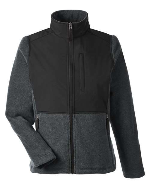 Women's Journey Summit Hybrid Full-Zip - Heather Charcoal/ Black Front