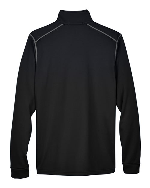 Men's Newbury Colorblock Mélange Fleece Full-Zip jacket - Black Heather/ Dark Grey Heather Back