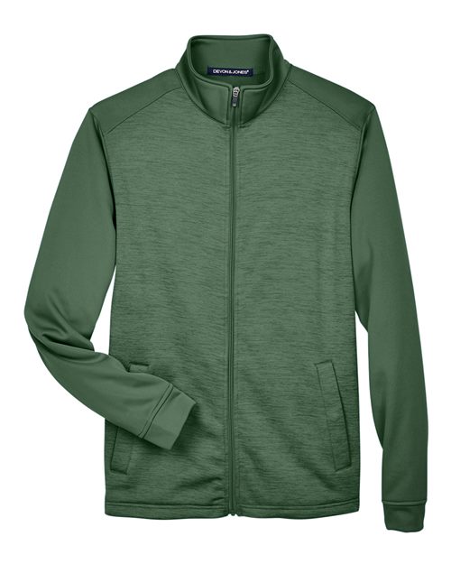 Men's Newbury Colorblock Mélange Fleece Full-Zip jacket - Forest/ Forest Heather Front