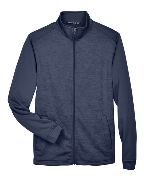 Men's Newbury Colorblock Mélange Fleece Full-Zip jacket - Navy/ Navy Heather Front