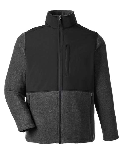 Men's Journey Summit Hybrid Full-Zip - Heather Charcoal/ Black Front