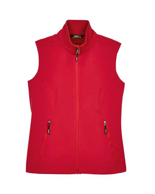 Women's Cruise Two-Layer Fleece Bonded Soft Shell Vest - Classic Red Front