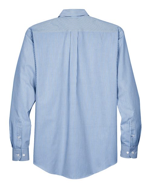Men's Crown Collection® Banker Stripe Woven Dress Shirt - French Blue Back