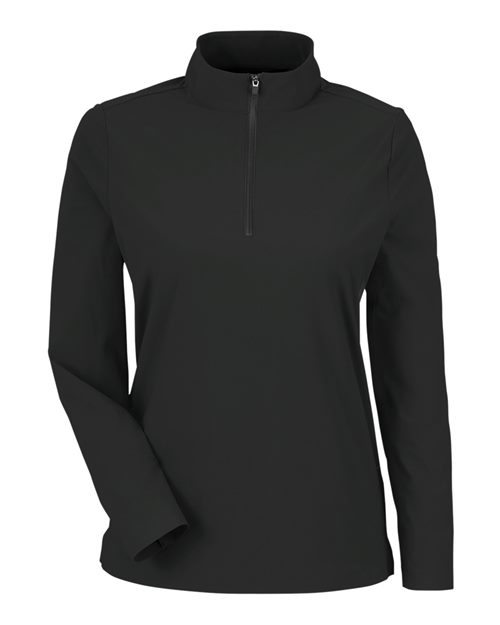 Women's CrownLux Performance® Windsor Welded Quarter-Zip Pullover - Black Front