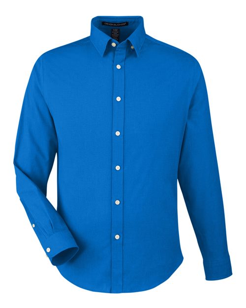 Men's CrownLux Performance® Spencer Poplin Dress Shirt - French Blue Melange Front