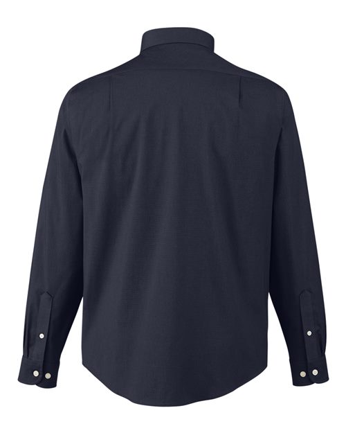 Men's CrownLux Performance® Spencer Poplin Dress Shirt - Navy Melange Back