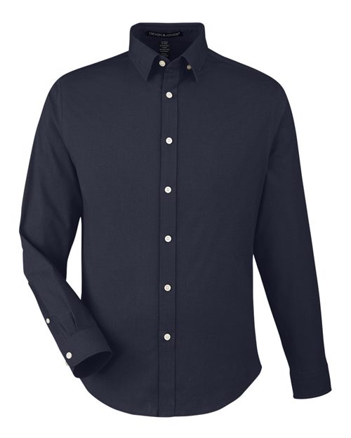 Men's CrownLux Performance® Spencer Poplin Dress Shirt - Navy Melange Front
