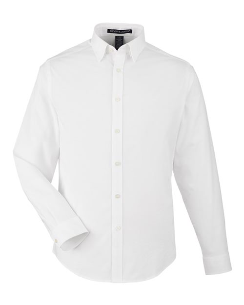 Men's CrownLux Performance® Spencer Poplin Dress Shirt - White Front