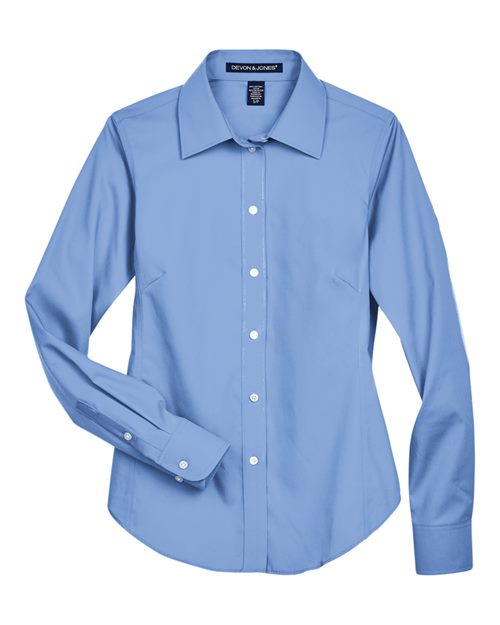 Women's Crown Collection® Oxford Woven Dress Shirt - Light Blue Front