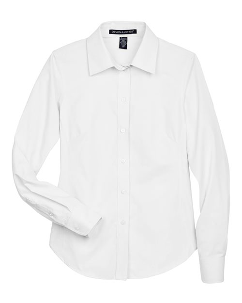 Women's Crown Collection® Oxford Woven Dress Shirt - White Front