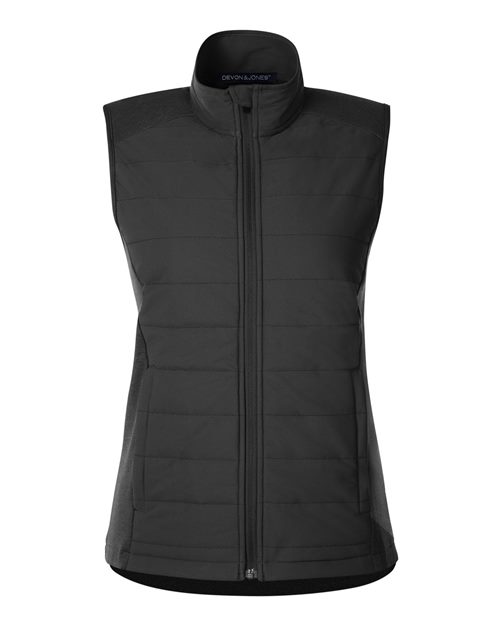 Devon & Jones Women's New Classics® Charleston Hybrid Vest - Black/ Melange Black Front