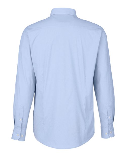 Men's CrownLux Performance® Microstripe Dress Shirt - French Blue/ White Back
