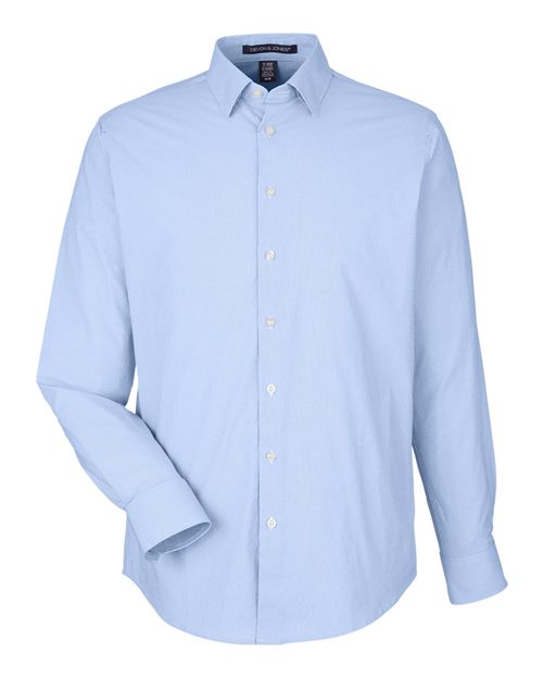 Men's CrownLux Performance® Microstripe Dress Shirt - French Blue/ White Front