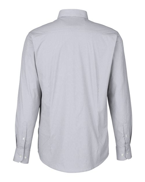 Men's CrownLux Performance® Microstripe Dress Shirt - Graphite/ White Back