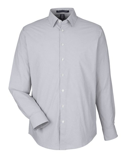 Men's CrownLux Performance® Microstripe Dress Shirt - Graphite/ White Front